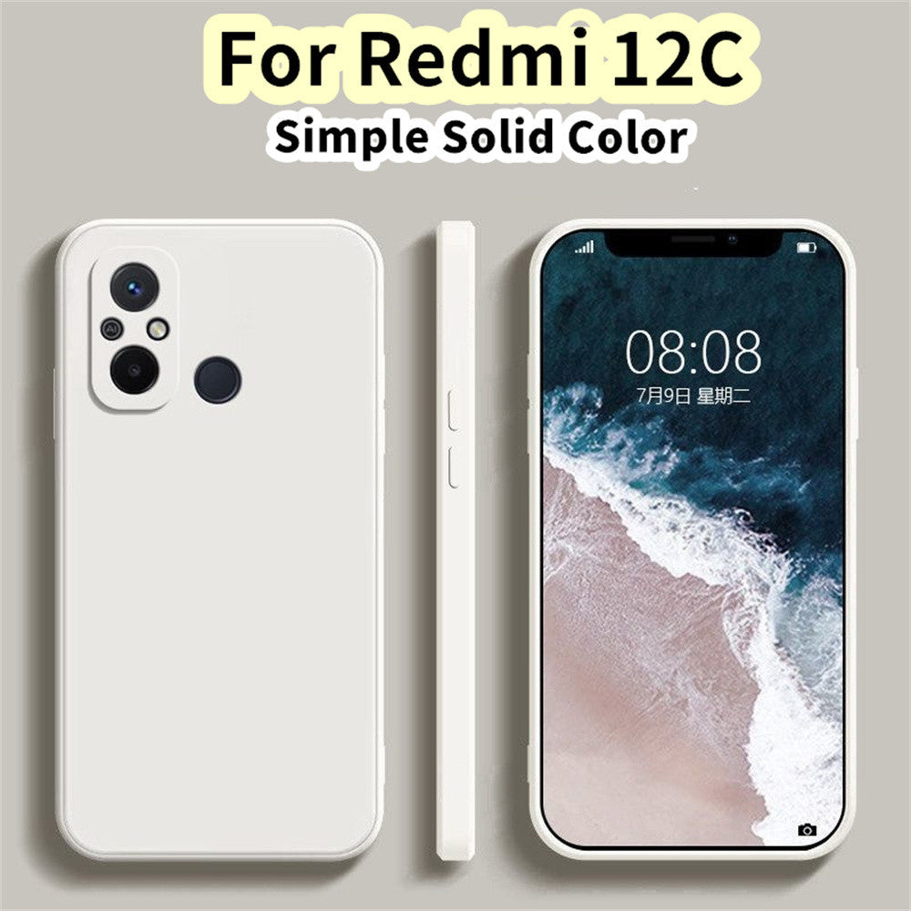 For Redmi 12C Cover Drop and wear resistant Silicone Full Case Classic Simple Solid Color Phone Case Cover