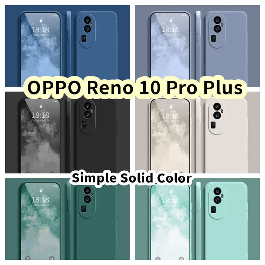 For OPPO Reno 10 Pro Plus Cover Drop and wear resistant Silicone Full Case Classic Simple Solid Color Phone Case Cover