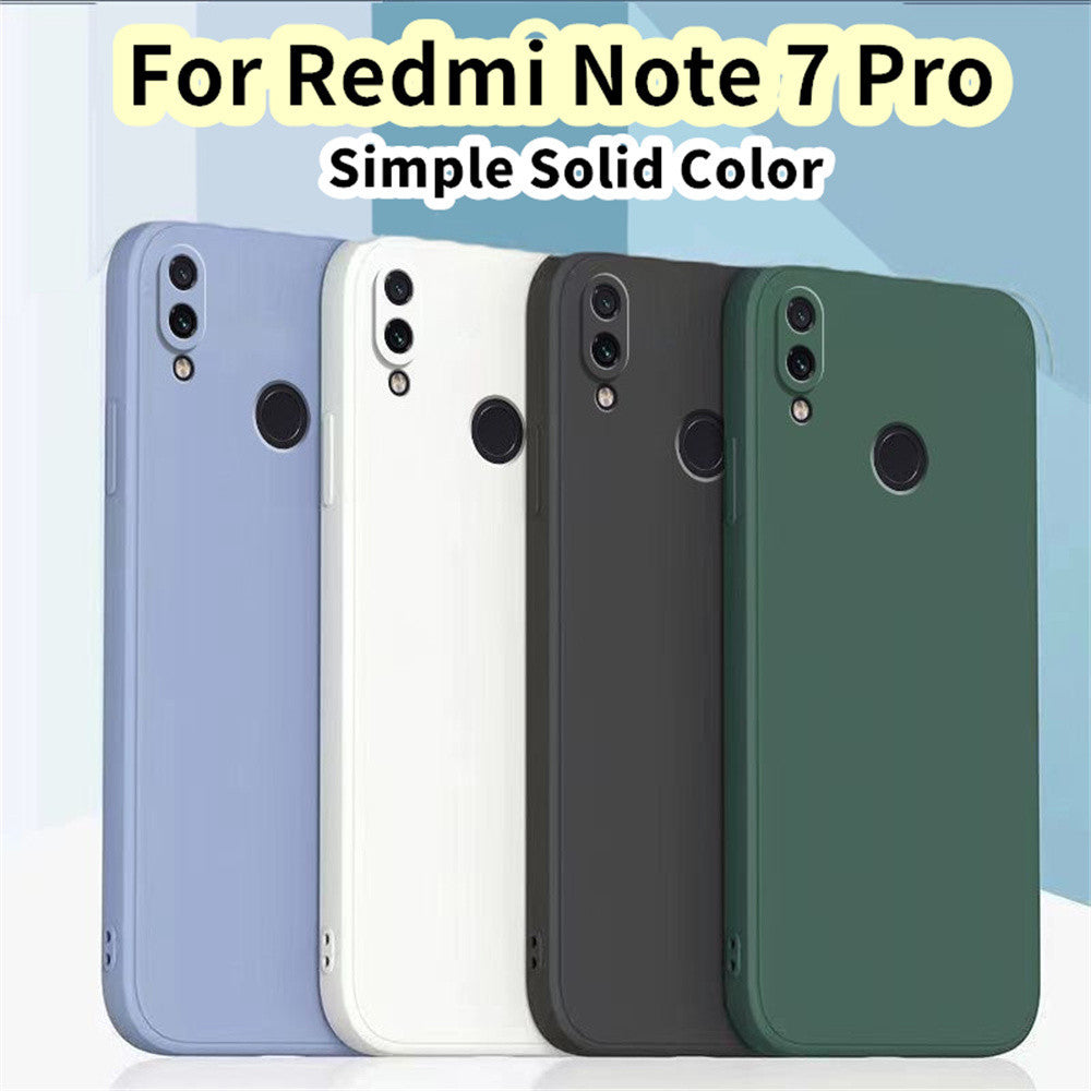 For Redmi Note 7 Pro Cover Drop and wear resistant Silicone Full Case Classic Simple Solid Color Phone Case Cover