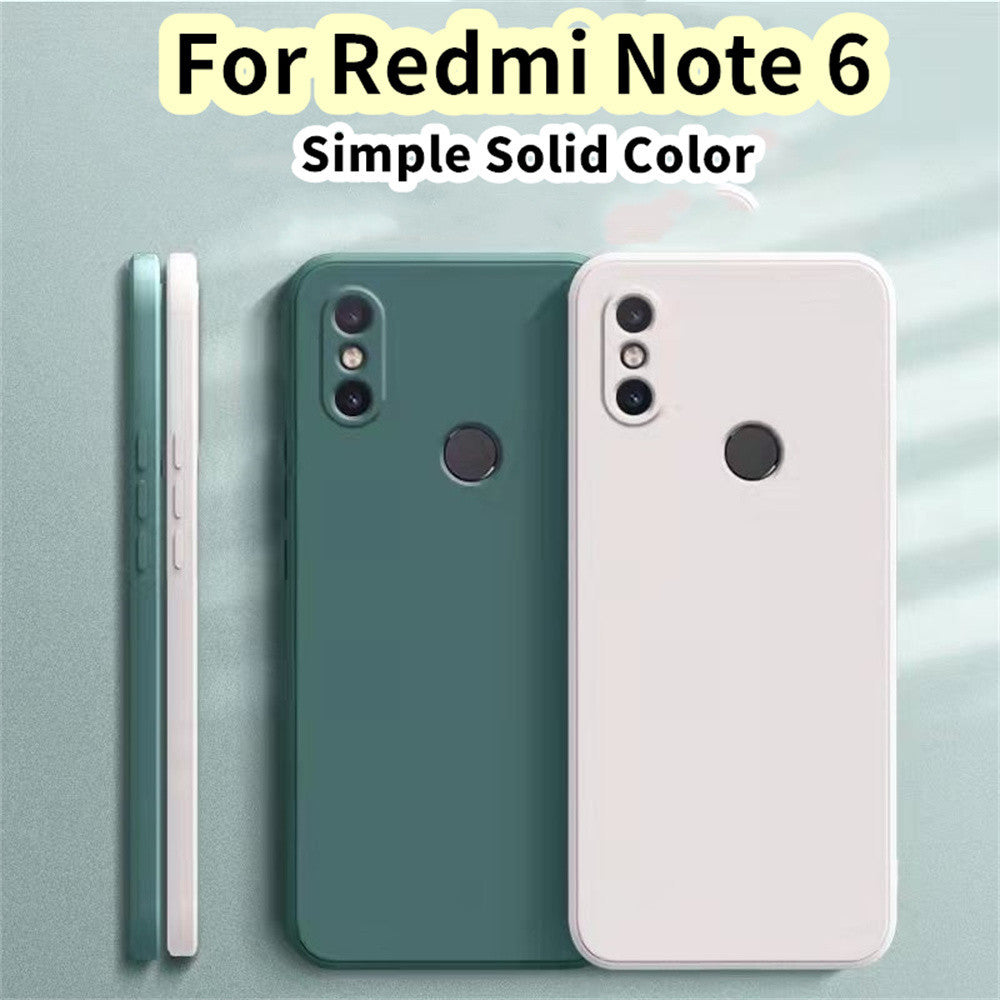 For Redmi Note 6 Cover Drop and wear resistant Silicone Full Case Classic Simple Solid Color Phone Case Cover