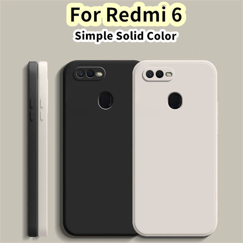 For Redmi 6 Cover Drop and wear resistant Silicone Full Case Classic Simple Solid Color Phone Case Cover