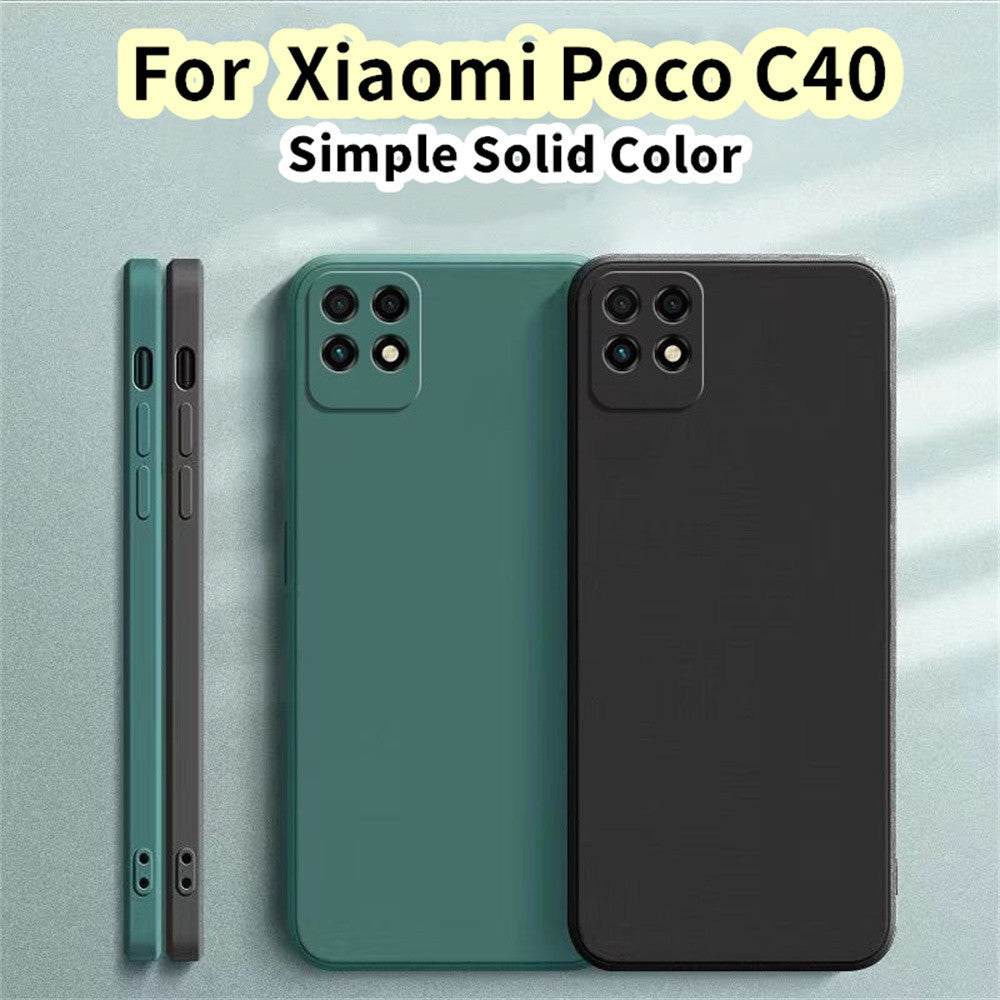 For Xiaomi Poco C40 Cover Drop and wear resistant Silicone Full Case Classic Simple Solid Color Phone Case Cover