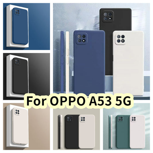 For OPPO A53 5G Cover Drop and wear resistant Silicone Full Case Classic Simple Solid Color Phone Case Cover