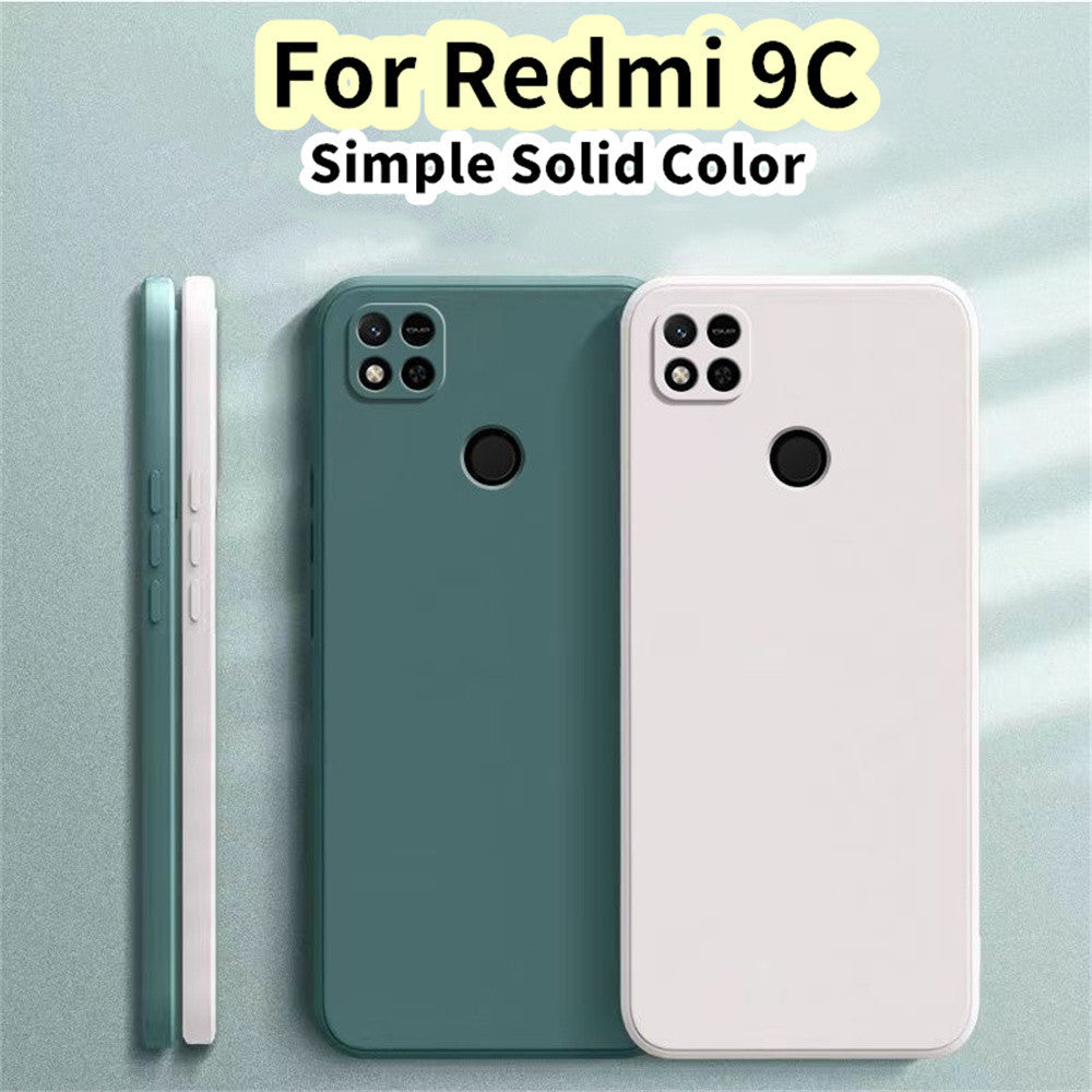 For Redmi 9C Cover Drop and wear resistant Silicone Full Case Classic Simple Solid Color Phone Case Cover