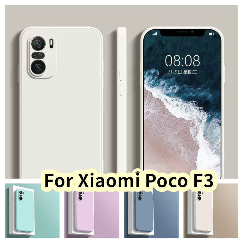 For Xiaomi Poco F3 Cover Drop and wear resistant Silicone Full Case Classic Simple Solid Color Phone Case Cover