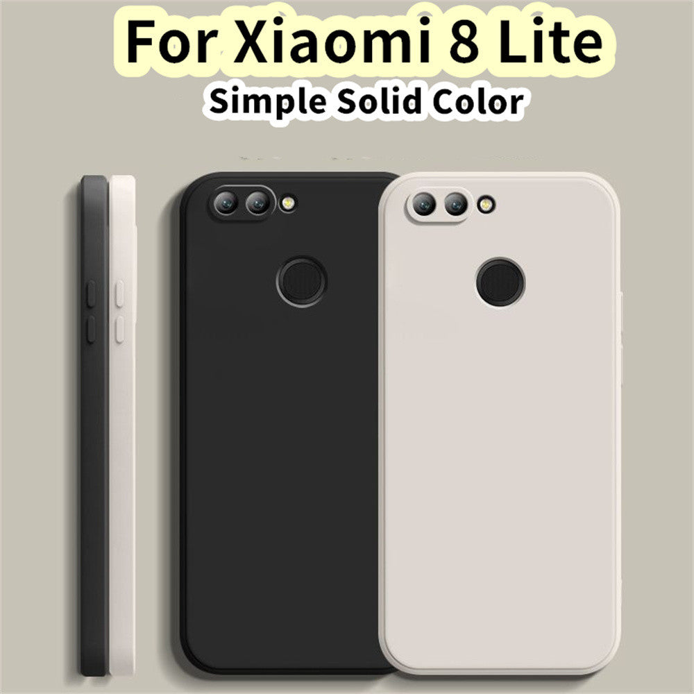 For Xiaomi 8 Lite Cover Drop and wear resistant Silicone Full Case Classic Simple Solid Color Phone Case Cover