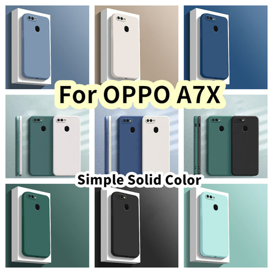 For OPPO A7X Cover Drop and wear resistant Silicone Full Case Classic Simple Solid Color Phone Case Cover