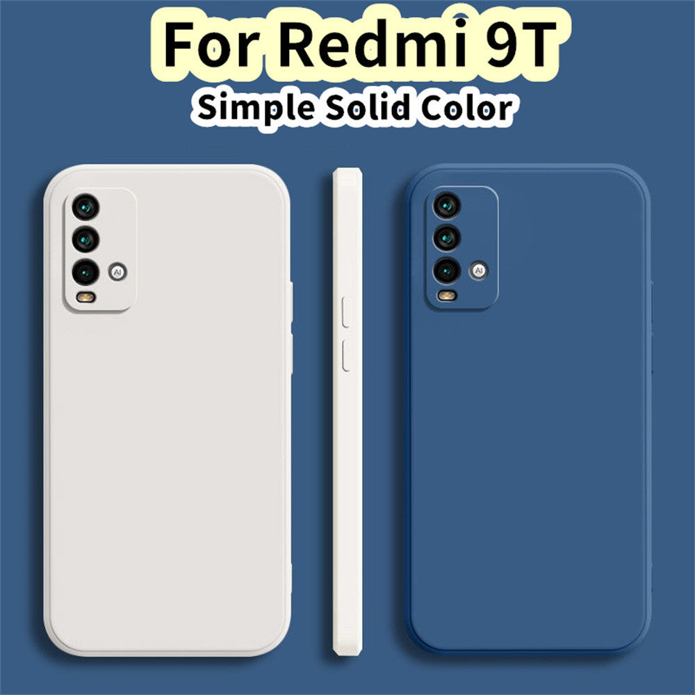 For Redmi 9T Cover Drop and wear resistant Silicone Full Case Classic Simple Solid Color Phone Case Cover