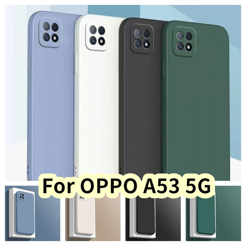 For OPPO A53 5G Cover Drop and wear resistant Silicone Full Case Classic Simple Solid Color Phone Case Cover