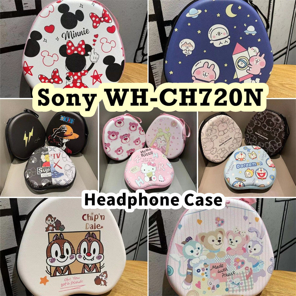 For Sony WH-CH720N Headphone Case Cartoon Creative Patterns Headset Earpads Storage Bag Casing Box