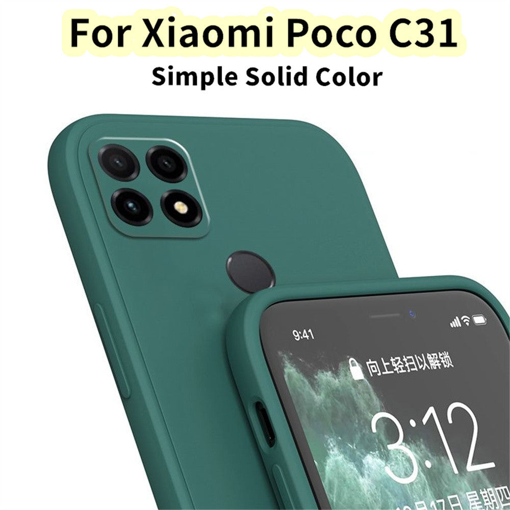 For Xiaomi Poco C31 Cover Drop and wear resistant Silicone Full Case Classic Simple Solid Color Phone Case Cover
