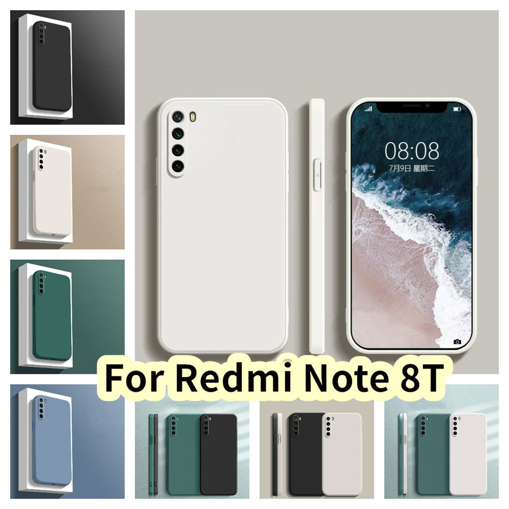 For Redmi Note 8T Cover Drop and wear resistant Silicone Full Case Classic Simple Solid Color Phone Case Cover