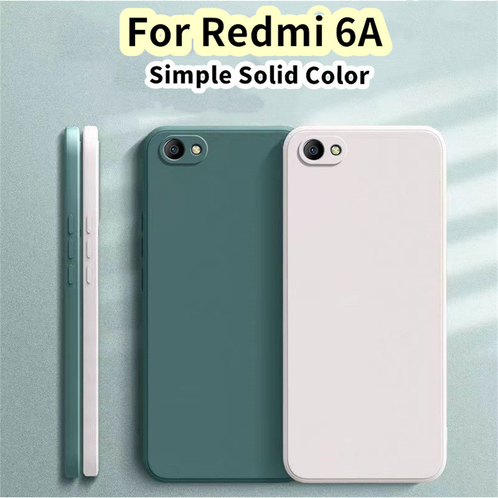 For Redmi 6A Cover Drop and wear resistant Silicone Full Case Classic Simple Solid Color Phone Case Cover