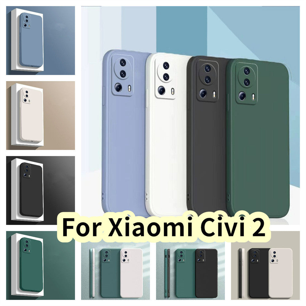 For Xiaomi Civi 2 Cover Drop and wear resistant Silicone Full Case Classic Simple Solid Color Phone Case Cover