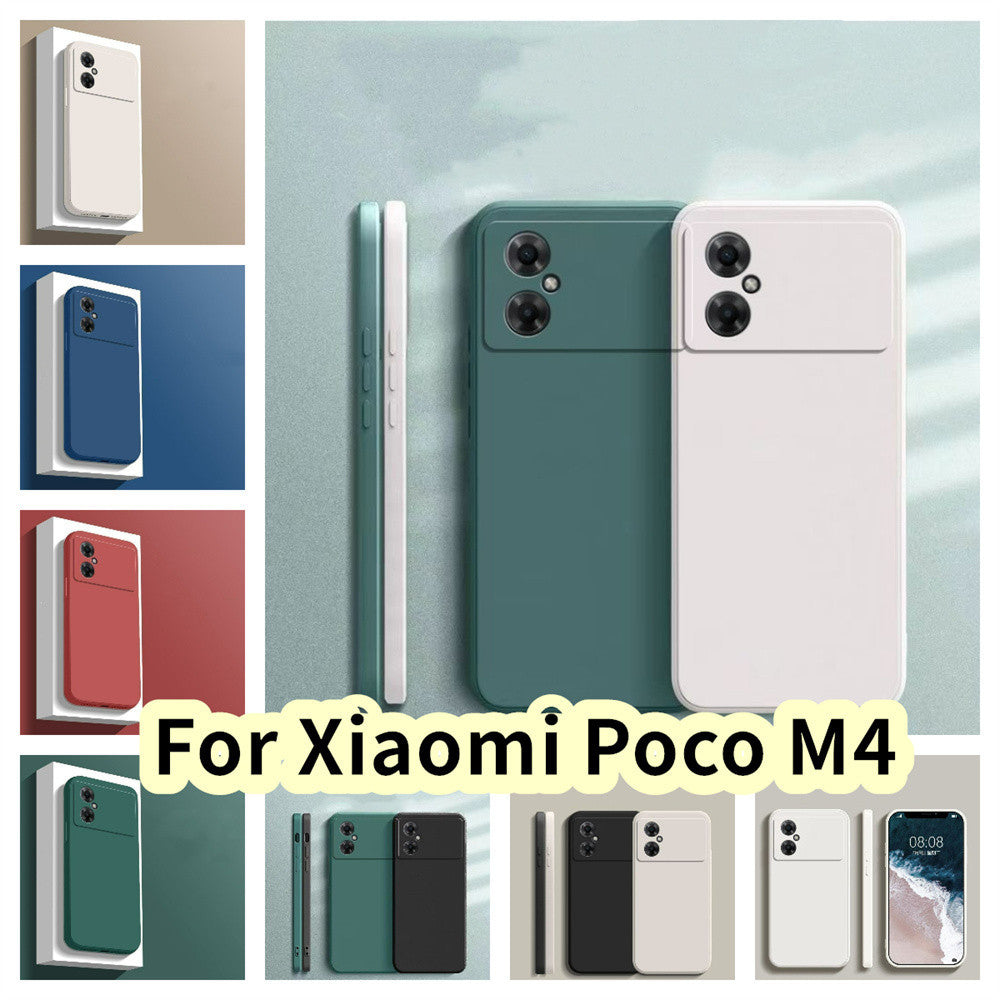 For Xiaomi Poco M4 Cover Drop and wear resistant Silicone Full Case Classic Simple Solid Color Phone Case Cover