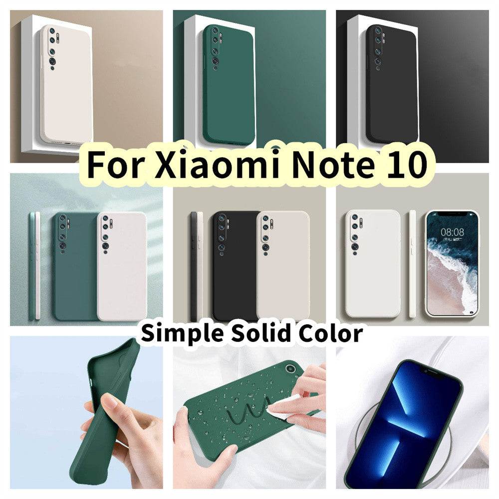 For Xiaomi Note 10 Cover Drop and wear resistant Silicone Full Case Classic Simple Solid Color Phone Case Cover