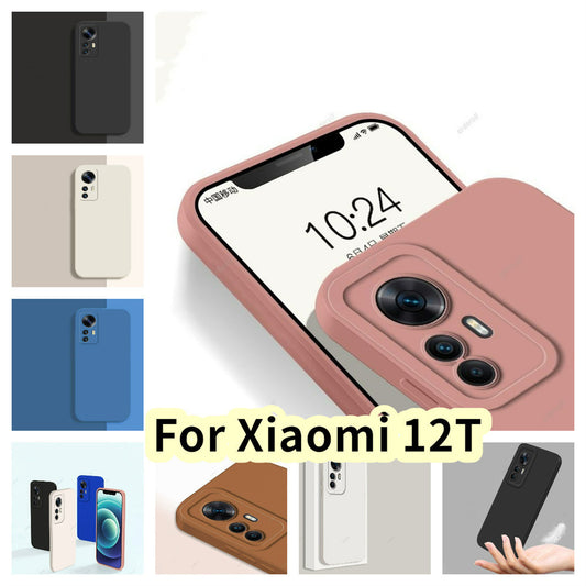 For Xiaomi 12T Cover Drop and wear resistant Silicone Full Case Classic Simple Solid Color Phone Case Cover