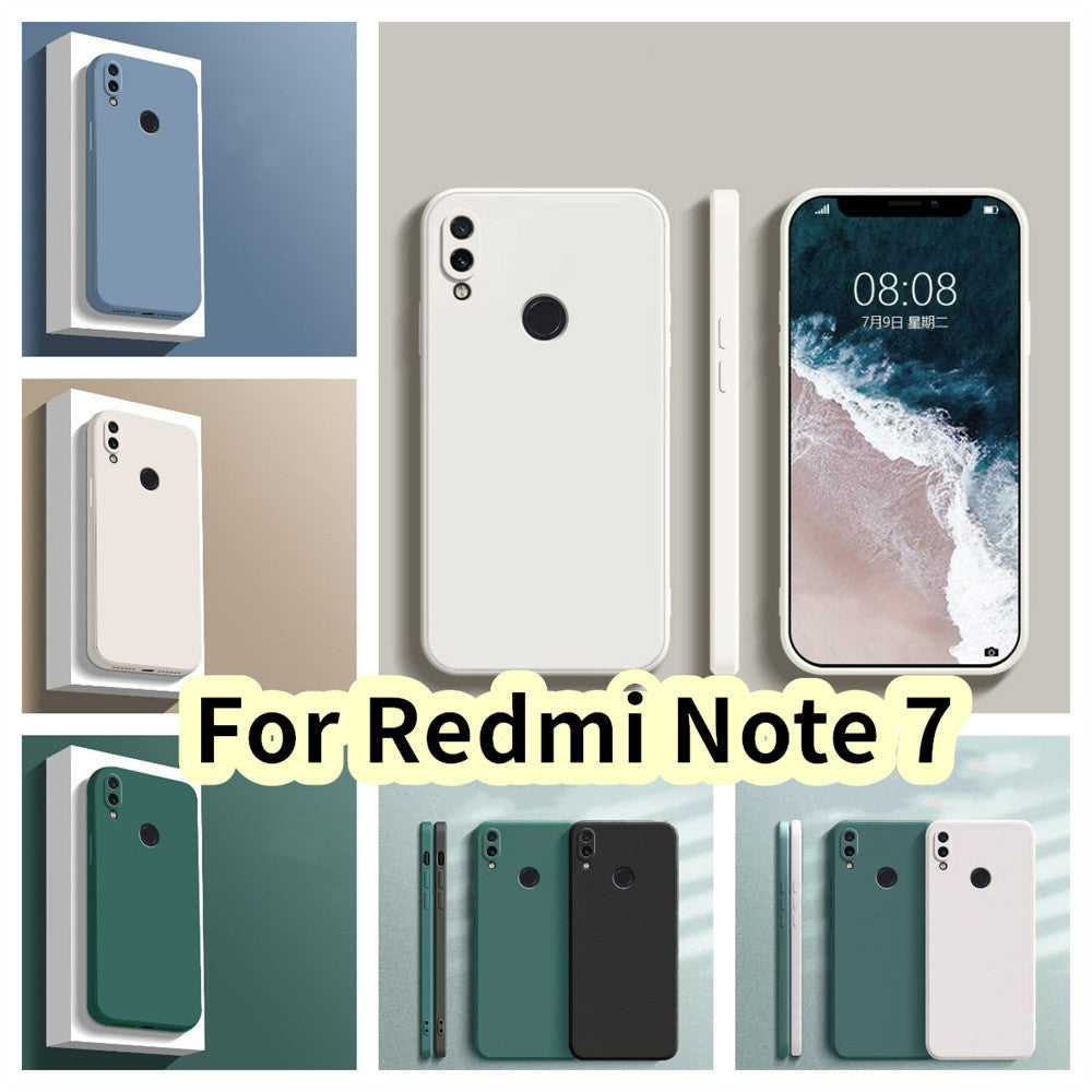 For Redmi Note 7 Cover Drop and wear resistant Silicone Full Case Classic Simple Solid Color Phone Case Cover