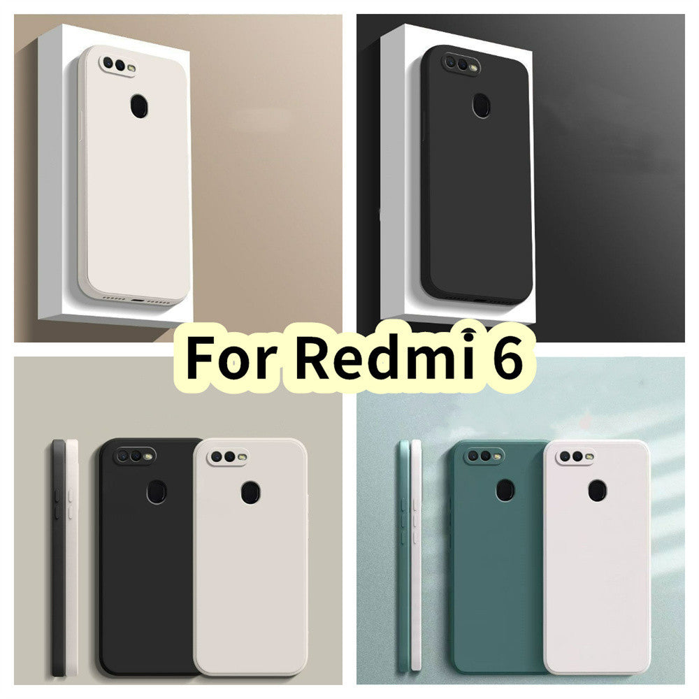 For Redmi 6 Cover Drop and wear resistant Silicone Full Case Classic Simple Solid Color Phone Case Cover