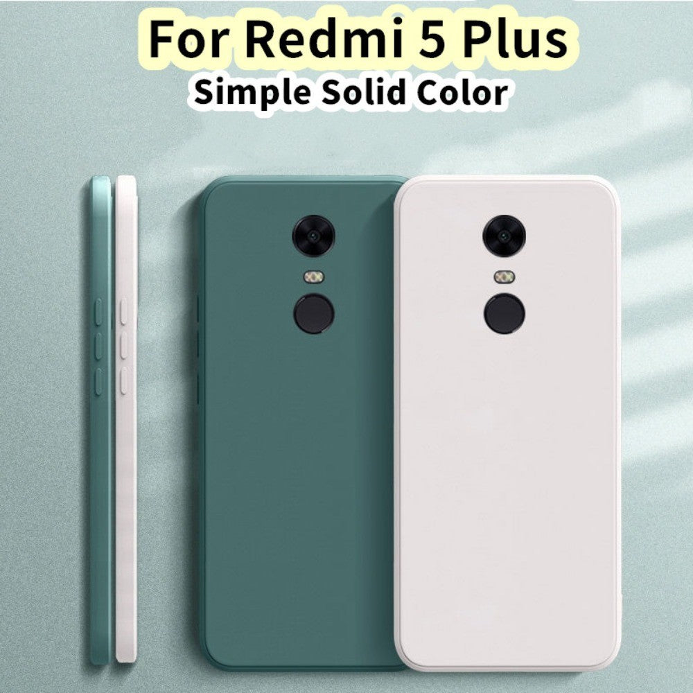 For Redmi 5 Plus Cover Drop and wear resistant Silicone Full Case Classic Simple Solid Color Phone Case Cover