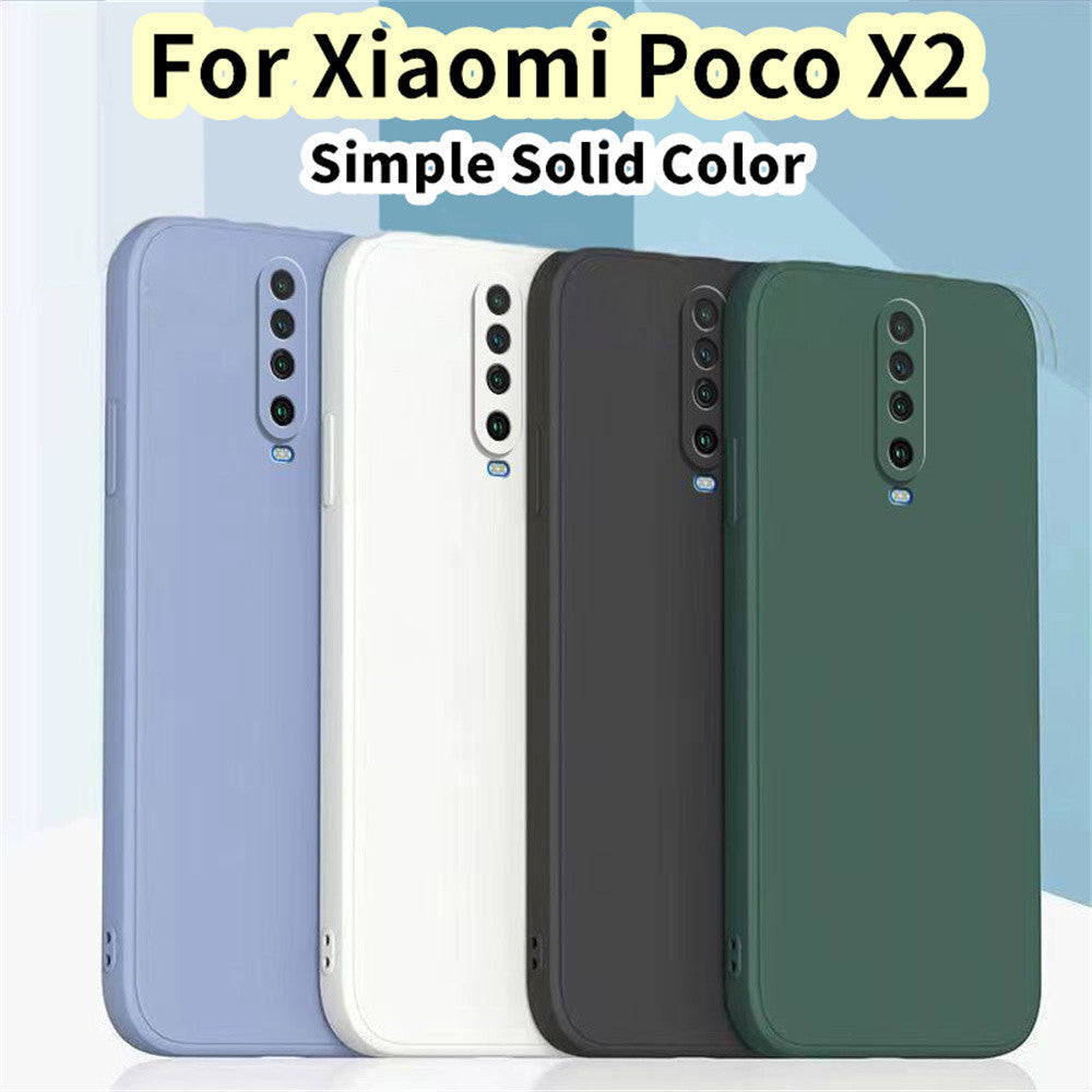 For Xiaomi Poco X2 Cover Drop and wear resistant Silicone Full Case Classic Simple Solid Color Phone Case Cover