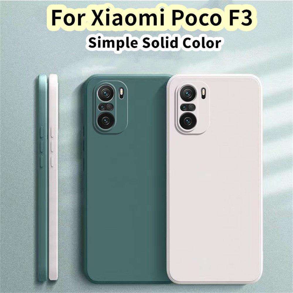 For Xiaomi Poco F3 Cover Drop and wear resistant Silicone Full Case Classic Simple Solid Color Phone Case Cover