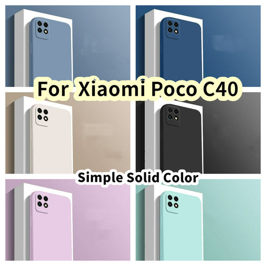 For Xiaomi Poco C40 Cover Drop and wear resistant Silicone Full Case Classic Simple Solid Color Phone Case Cover
