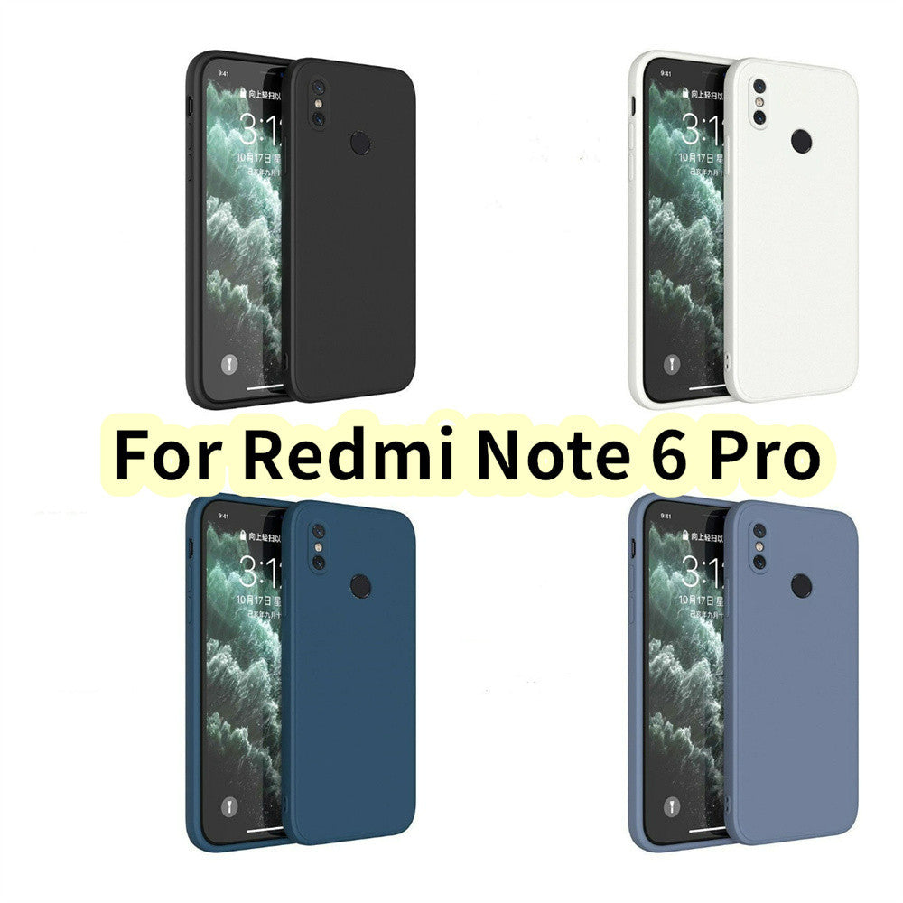 For Redmi Note 6 Pro Cover Drop and wear resistant Silicone Full Case Classic Simple Solid Color Phone Case Cover