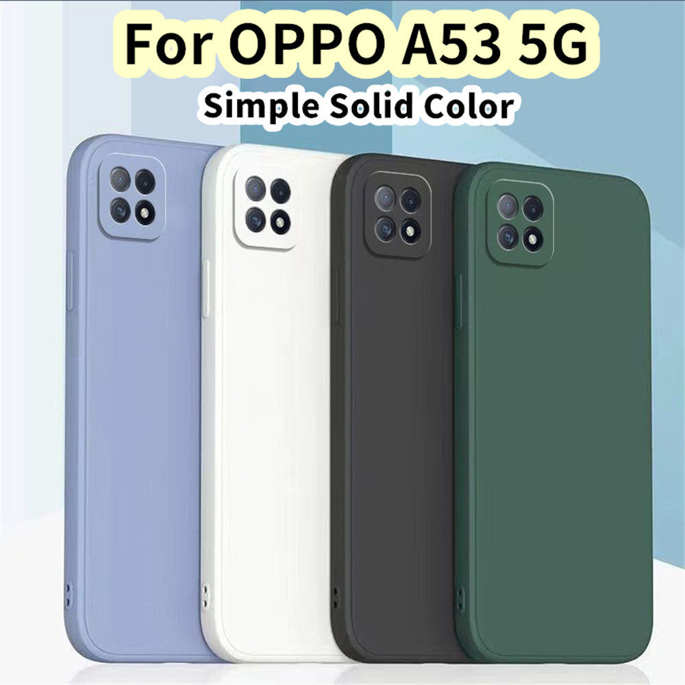 For OPPO A53 5G Cover Drop and wear resistant Silicone Full Case Classic Simple Solid Color Phone Case Cover