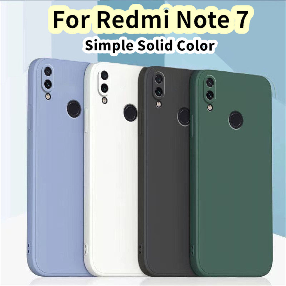 For Redmi Note 7 Cover Drop and wear resistant Silicone Full Case Classic Simple Solid Color Phone Case Cover