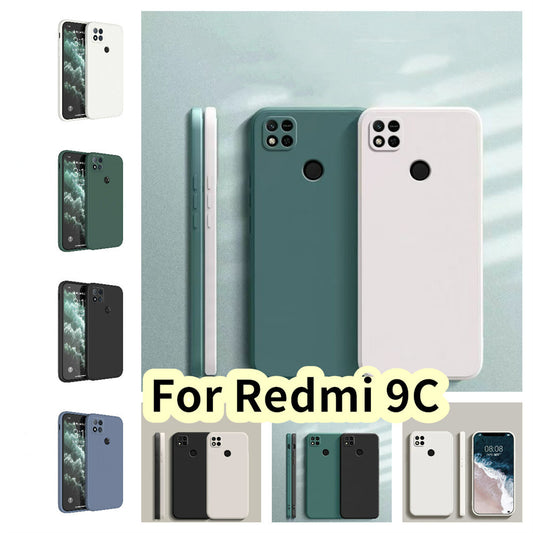 For Redmi 9C Cover Drop and wear resistant Silicone Full Case Classic Simple Solid Color Phone Case Cover