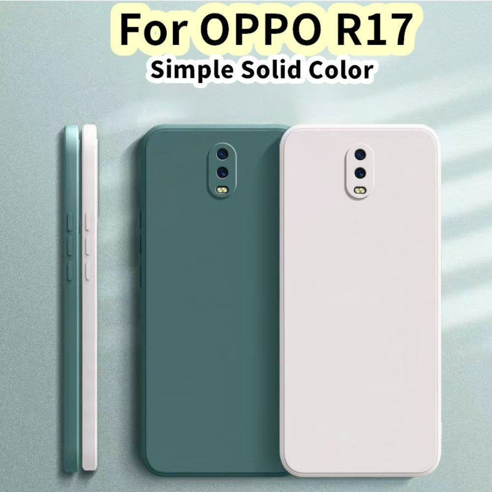 For OPPO R17 Cover Drop and wear resistant Silicone Full Case Classic Simple Solid Color Phone Case Cover