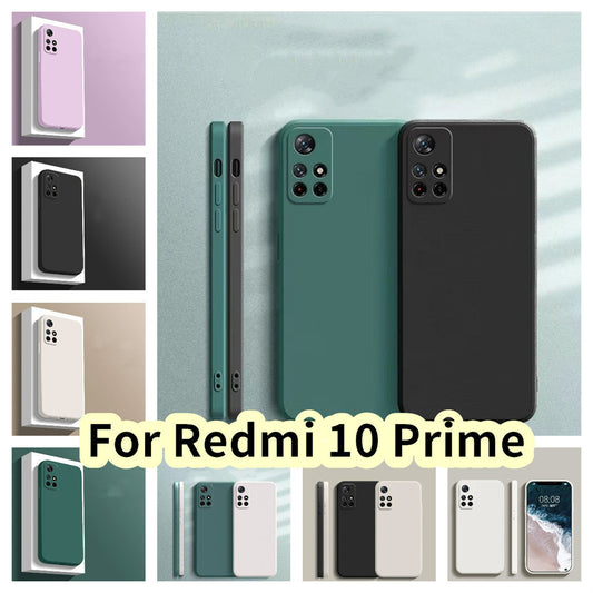 For Redmi 10 Prime Cover Drop and wear resistant Silicone Full Case Classic Simple Solid Color Phone Case Cover