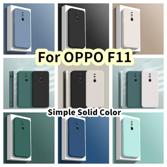 For OPPO F11 Cover Drop and wear resistant Silicone Full Case Classic Simple Solid Color Phone Case Cover