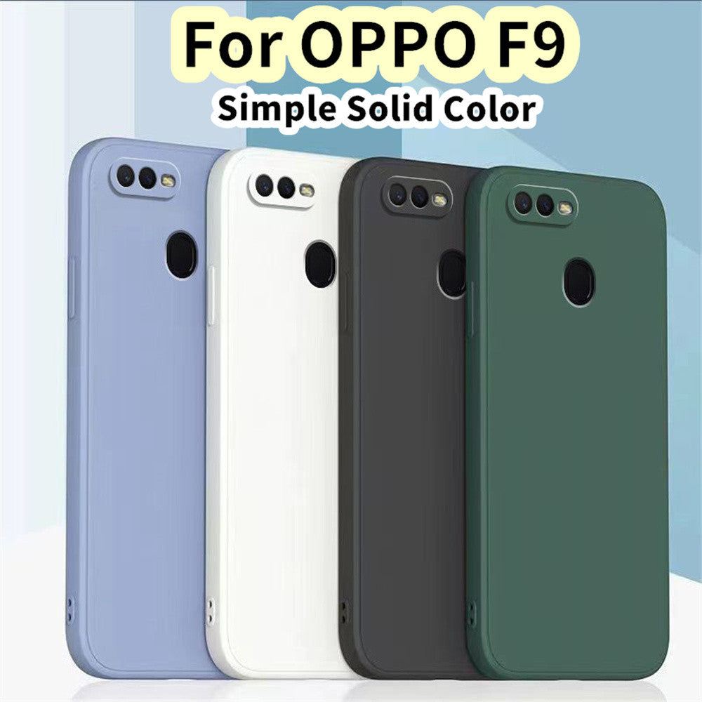 For OPPO F9 Cover Drop and wear resistant Silicone Full Case Classic Simple Solid Color Phone Case Cover
