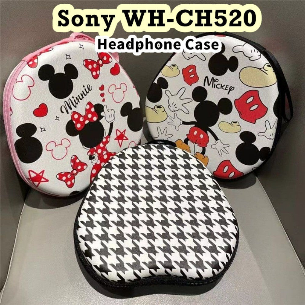 For Sony WH-CH520 Headphone Case Cartoon Creative Patterns Headset Earpads Storage Bag Casing Box
