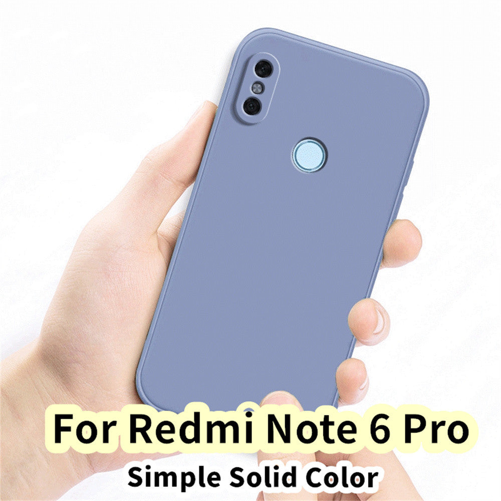 For Redmi Note 6 Pro Cover Drop and wear resistant Silicone Full Case Classic Simple Solid Color Phone Case Cover