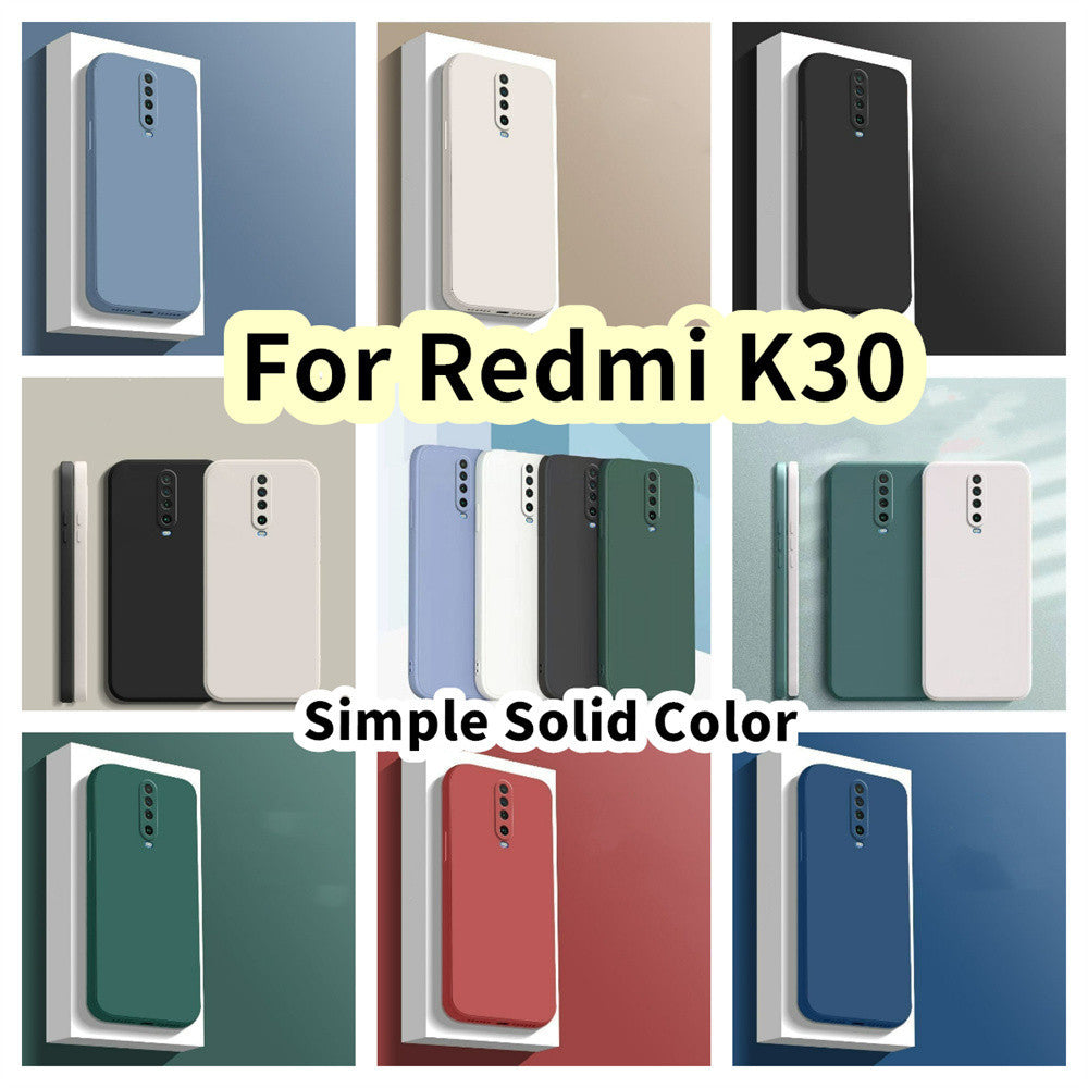 For Redmi K30 Cover Drop and wear resistant Silicone Full Case Classic Simple Solid Color Phone Case Cover