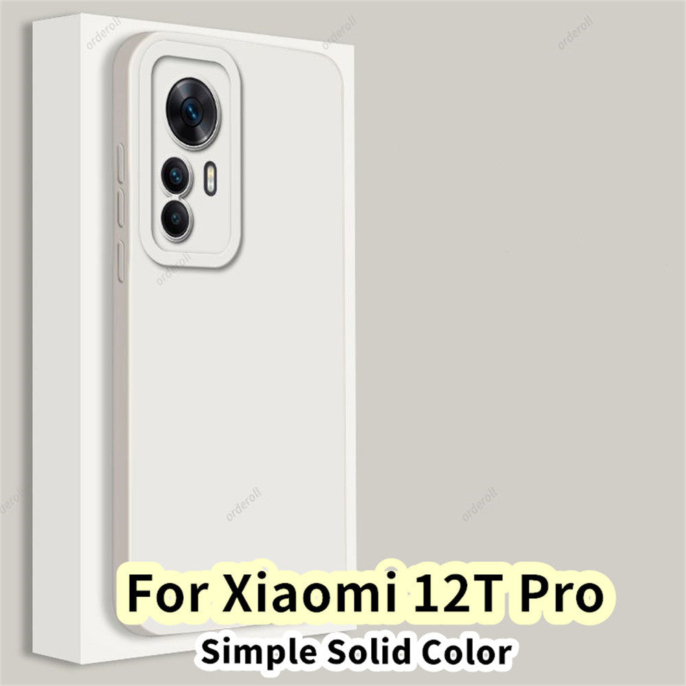 For Xiaomi 12T Pro Cover Drop and wear resistant Silicone Full Case Classic Simple Solid Color Phone Case Cover