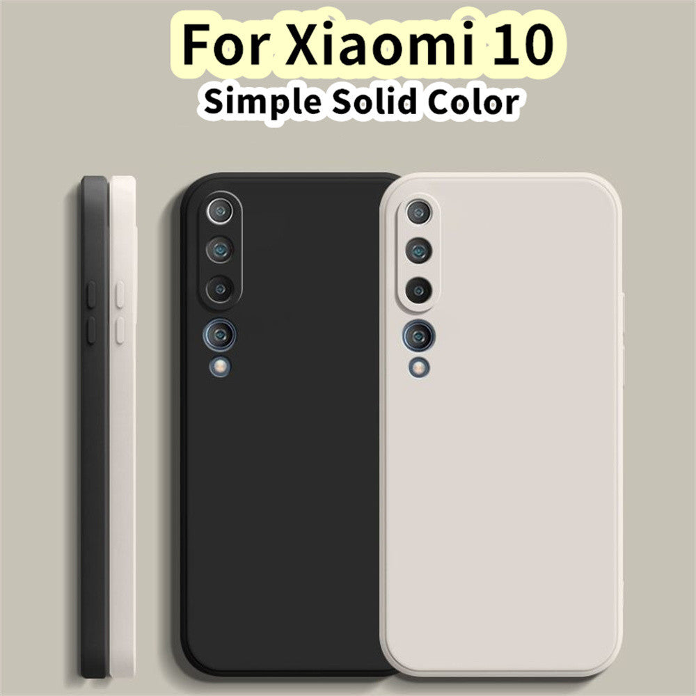 For Xiaomi 10 Cover Drop and wear resistant Silicone Full Case Classic Simple Solid Color Phone Case Cover