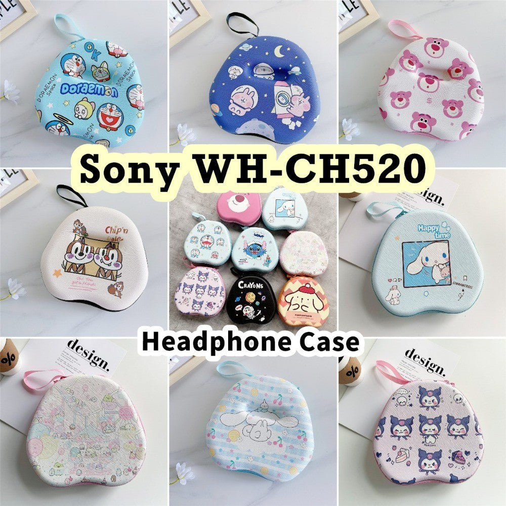 For Sony WH-CH520 Headphone Case Cartoon Creative Patterns Headset Earpads Storage Bag Casing Box