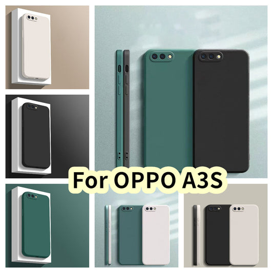 For OPPO A3S Cover Drop and wear resistant Silicone Full Case Classic Simple Solid Color Phone Case Cover