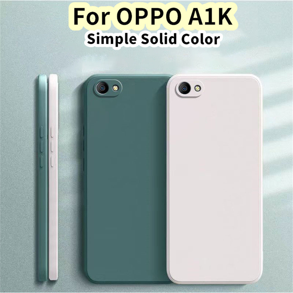 For OPPO A1K Cover Drop and wear resistant Silicone Full Case Classic Simple Solid Color Phone Case Cover