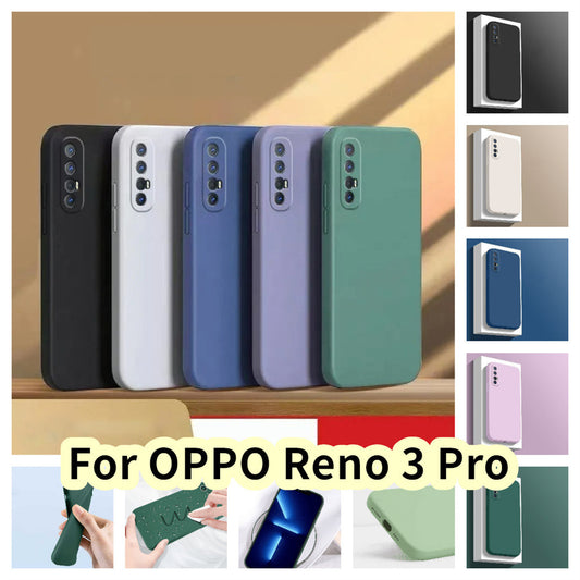 For OPPO Reno 3 Pro Cover Drop and wear resistant Silicone Full Case Classic Simple Solid Color Phone Case Cover