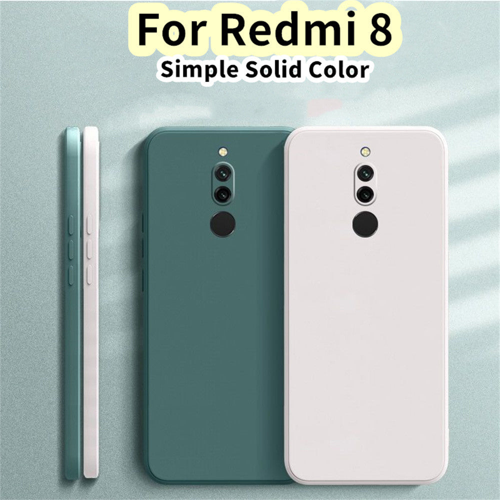 For Redmi 8 Cover Drop and wear resistant Silicone Full Case Classic Simple Solid Color Phone Case Cover