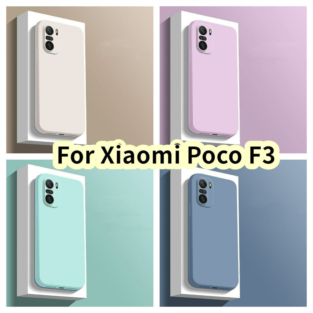 For Xiaomi Poco F3 Cover Drop and wear resistant Silicone Full Case Classic Simple Solid Color Phone Case Cover