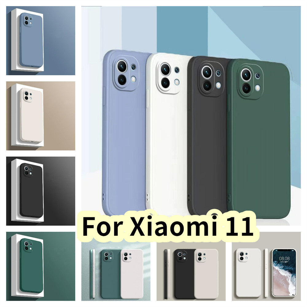 For Xiaomi 11 Cover Drop and wear resistant Silicone Full Case Classic Simple Solid Color Phone Case Cover
