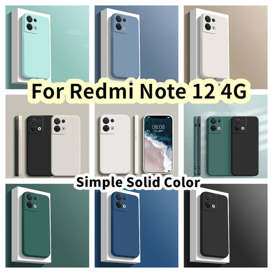 For Redmi Note 12 4G Cover Drop and wear resistant Silicone Full Case Classic Simple Solid Color Phone Case Cover