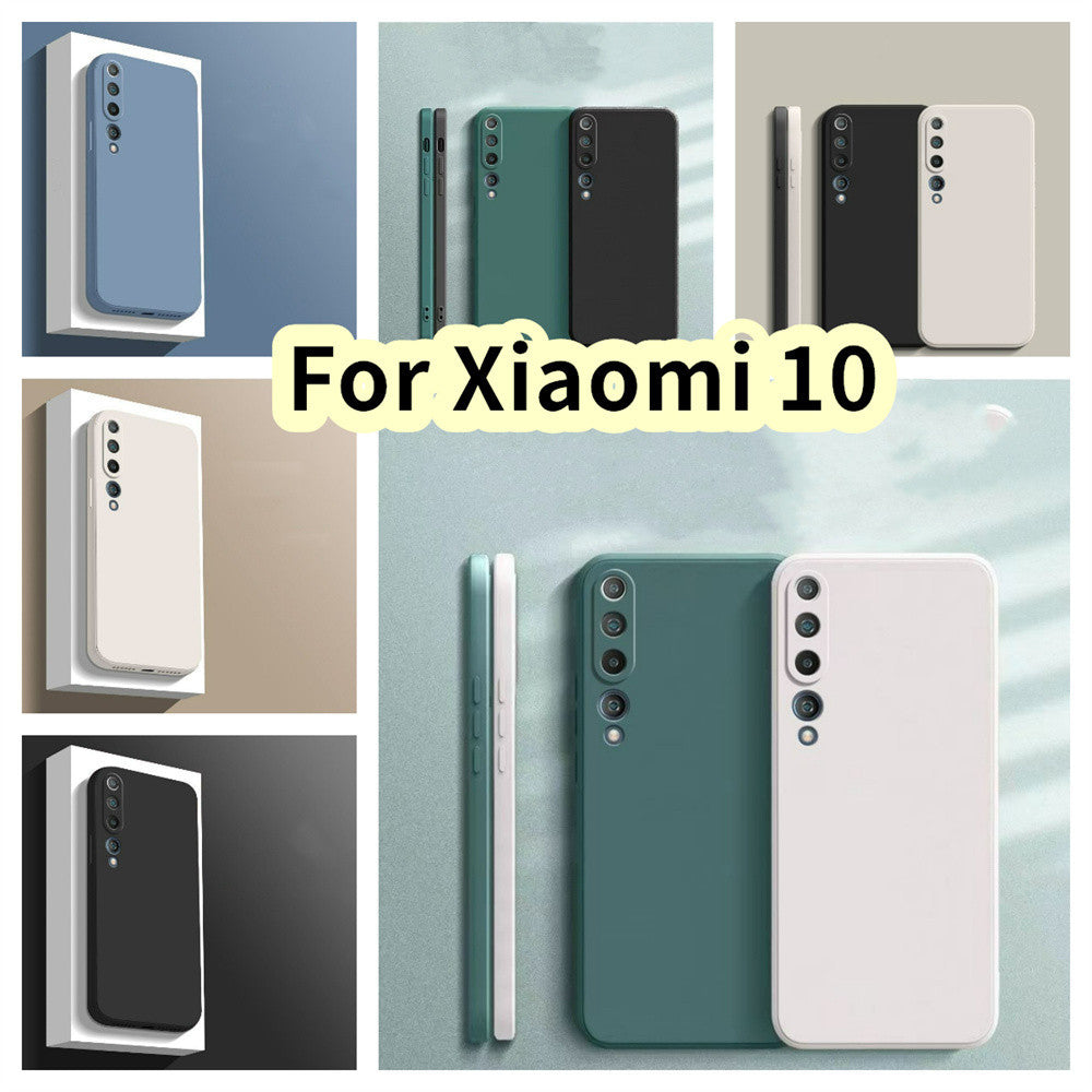 For Xiaomi 10 Cover Drop and wear resistant Silicone Full Case Classic Simple Solid Color Phone Case Cover