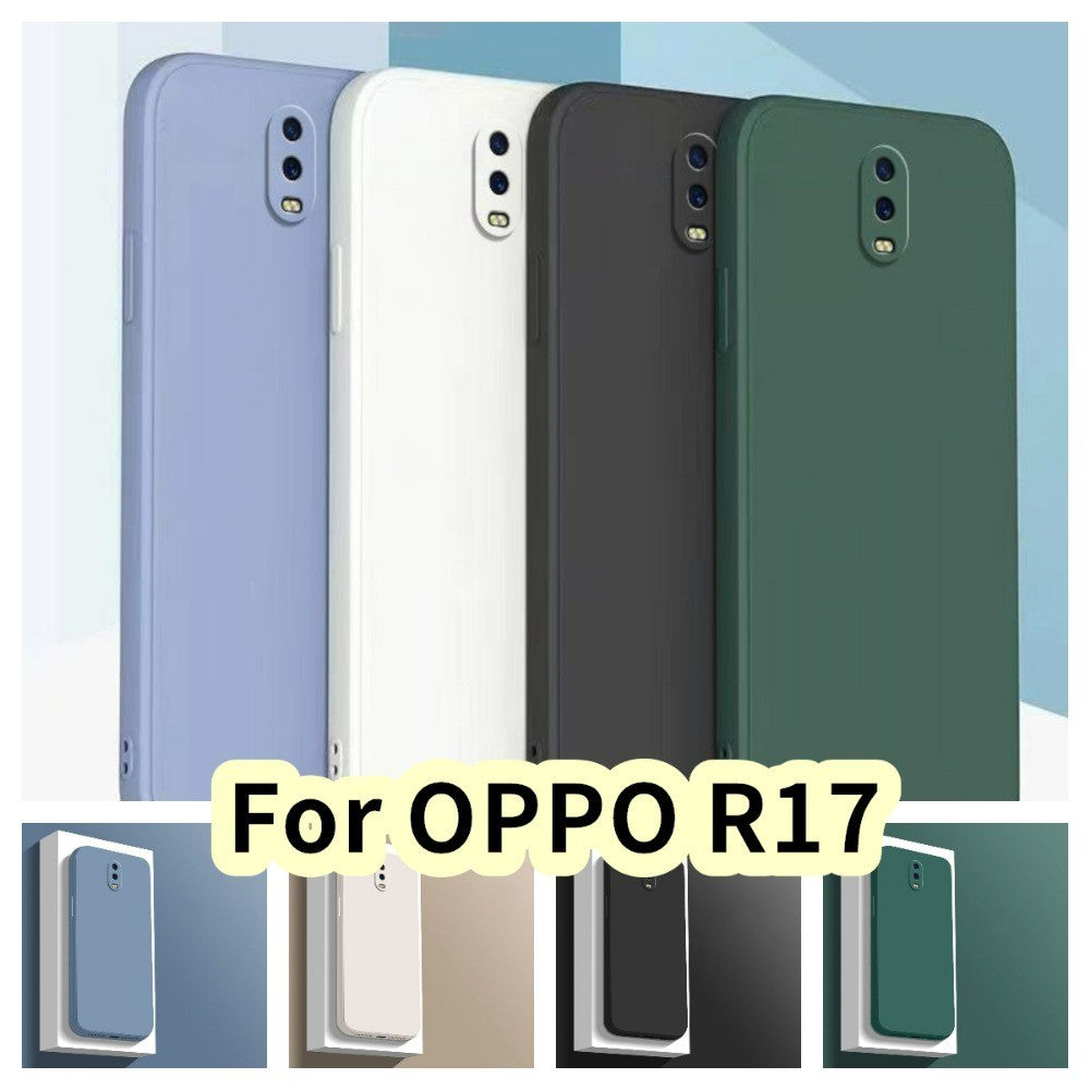 For OPPO R17 Cover Drop and wear resistant Silicone Full Case Classic Simple Solid Color Phone Case Cover
